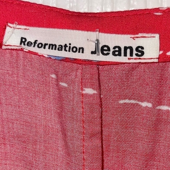 Reformation Coral Hawaiian Print Denise Button Down Floral Midi Dress Size XS - Picture 12 of 12